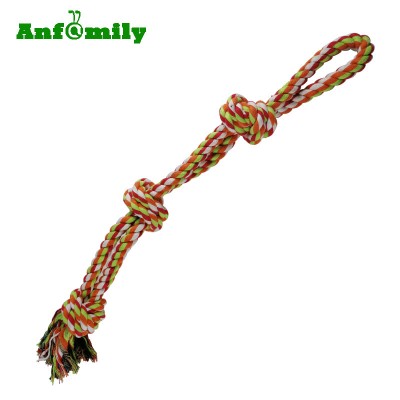 3 Knot Folded Rope 60cm Length Pets Puppy Dog Pet Tug Toy for Medium to Large Dogs